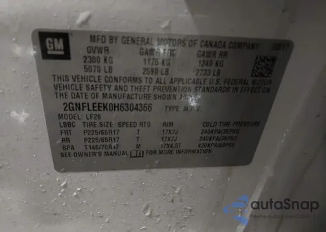 2017 Chevrolet Equinox Ls from USA, damaged, VIN 2GNFLEEK0H6304366